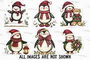 Quirky Christmas Penguin Clipart, an Illustration by Craft Nest (Thumbnail 3 of 6)