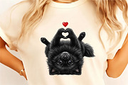 Cute Black Dog Heart Paws Love, a Seasonal Illustration by designcity5 (Thumbnail 4 of 4)
