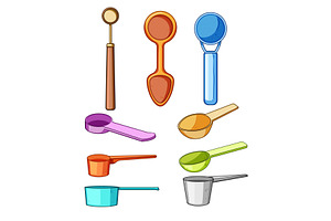 Kitchen measuring scoops and spoons, an Object Illustration by pikepicture