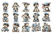 Whimsical Watercolor Police PNG, a Person Illustration by Nicolle's Colorful Art (Thumbnail 2 of 4)