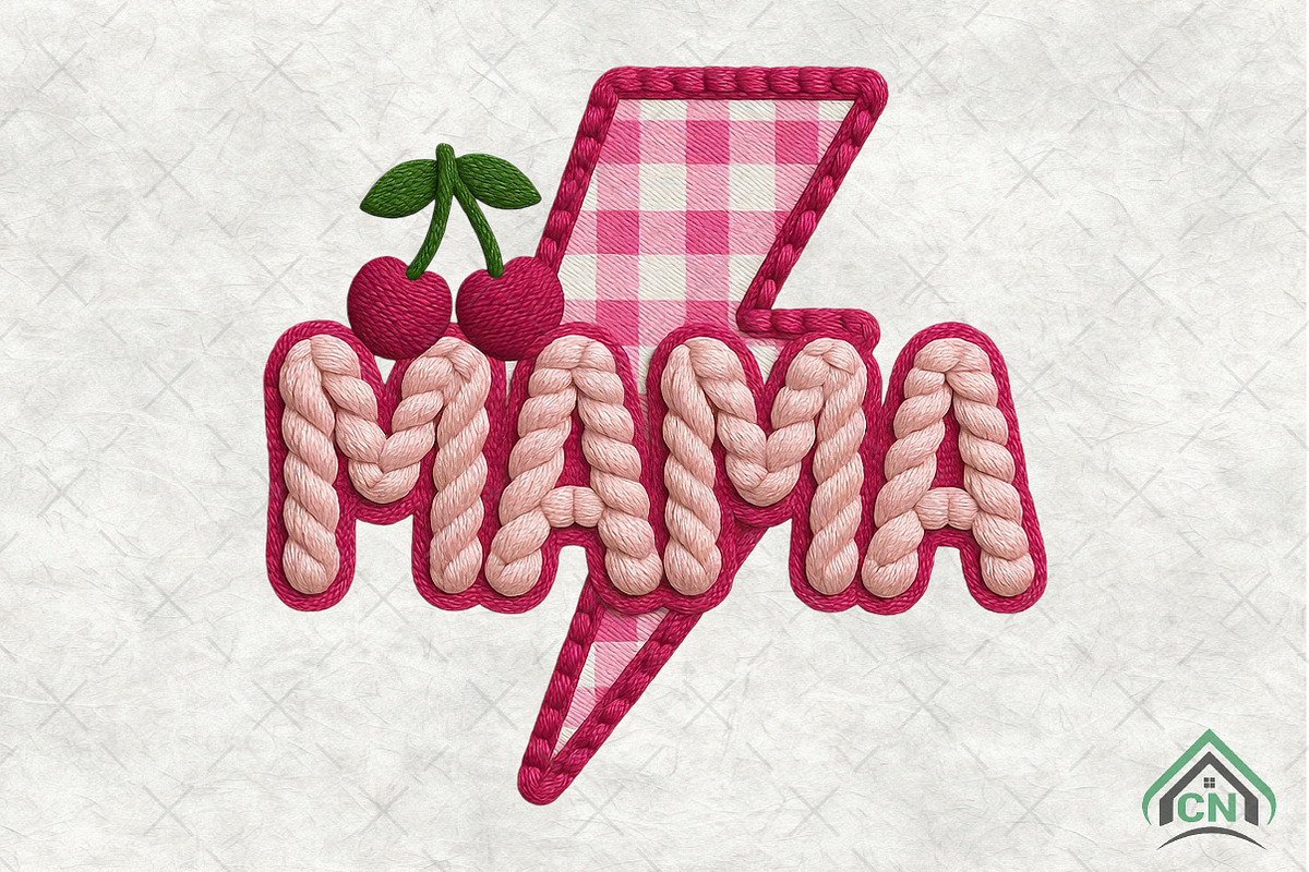 Mama Chunky Yarn Cherry PNG, an Illustration by Craft Nest (Photo 1 of 4)