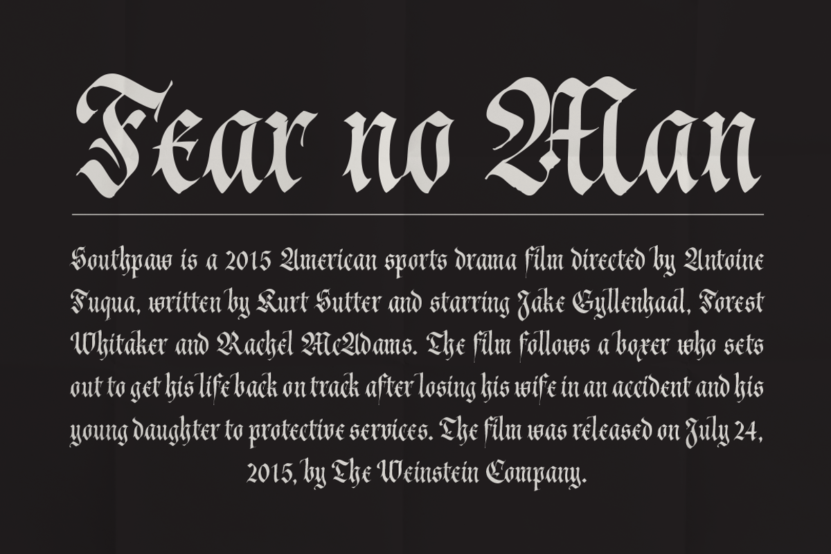 Cal Fraktur Modern font, a Blackletter Font by Posterizer KG (Photo 5 of 5)