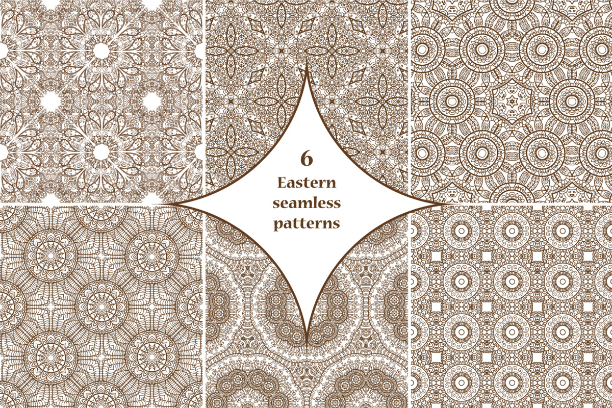 6 Eastern seamless patterns, a Pattern Graphic by Della_Liner (Photo 1 of 5)