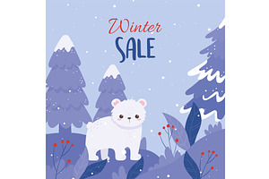 winter sale greeting card, a Finance Illustration by studiogstock