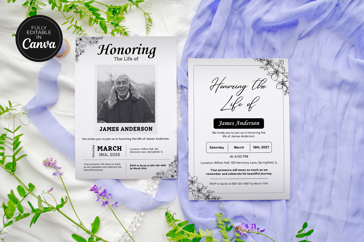 Celebration of Life Invitation Temp, a Card Template by Snapybiz (Photo 6 of 8)