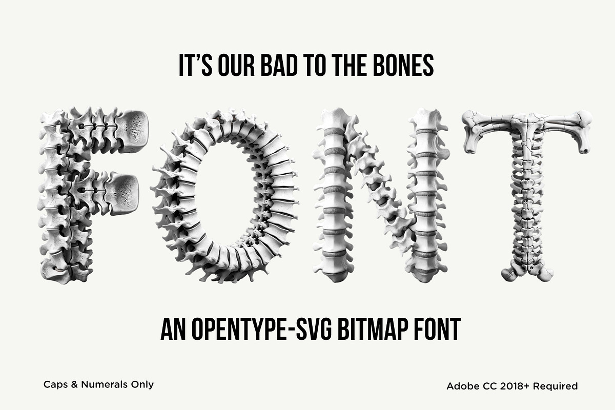Bones 3D Font, a Font by Loudoun Design Co. (Photo 1 of 6)