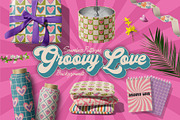 Groovy Love Seamless Patterns, a Pattern Graphic by AnnArt (Thumbnail 1 of 8)