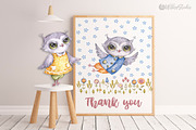 Owl clipart watercolor illustrations, an Animal Illustration by UlitkaStudio (Thumbnail 8 of 8)