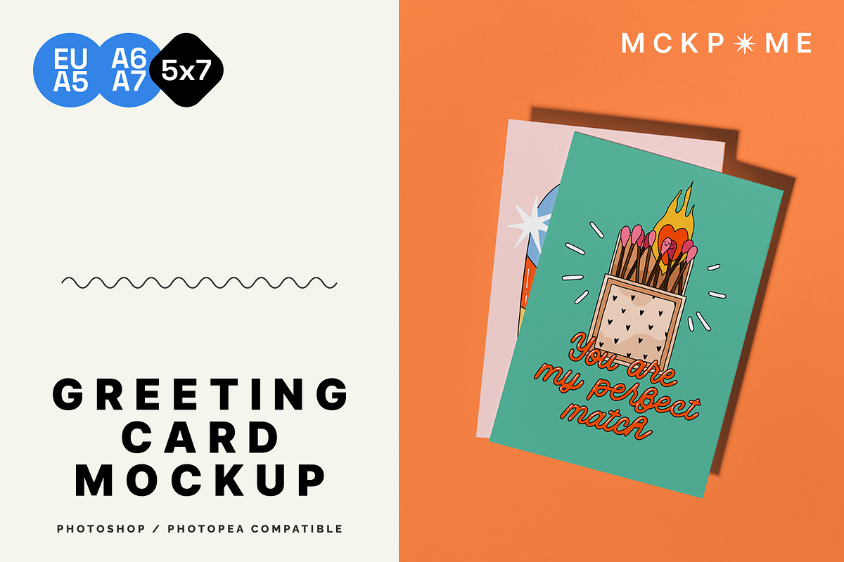 Two stacked A6/B6/A5 card mockup, a Merchandise Mockup by MCKP*ME (Photo 1 of 5)