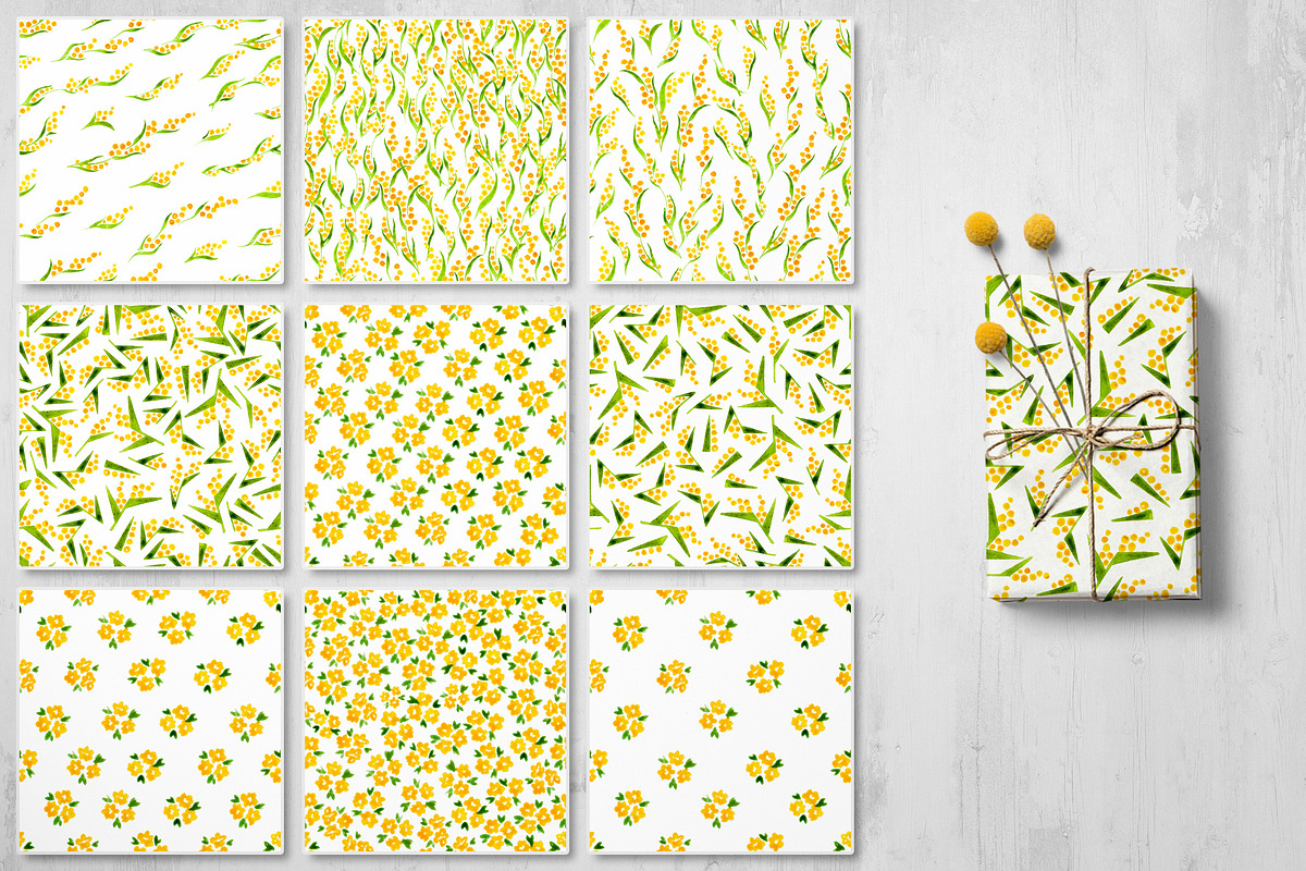 Mille Fleur - 36 watercolor patterns, a Pattern Graphic by Begin Again (Photo 3 of 6)