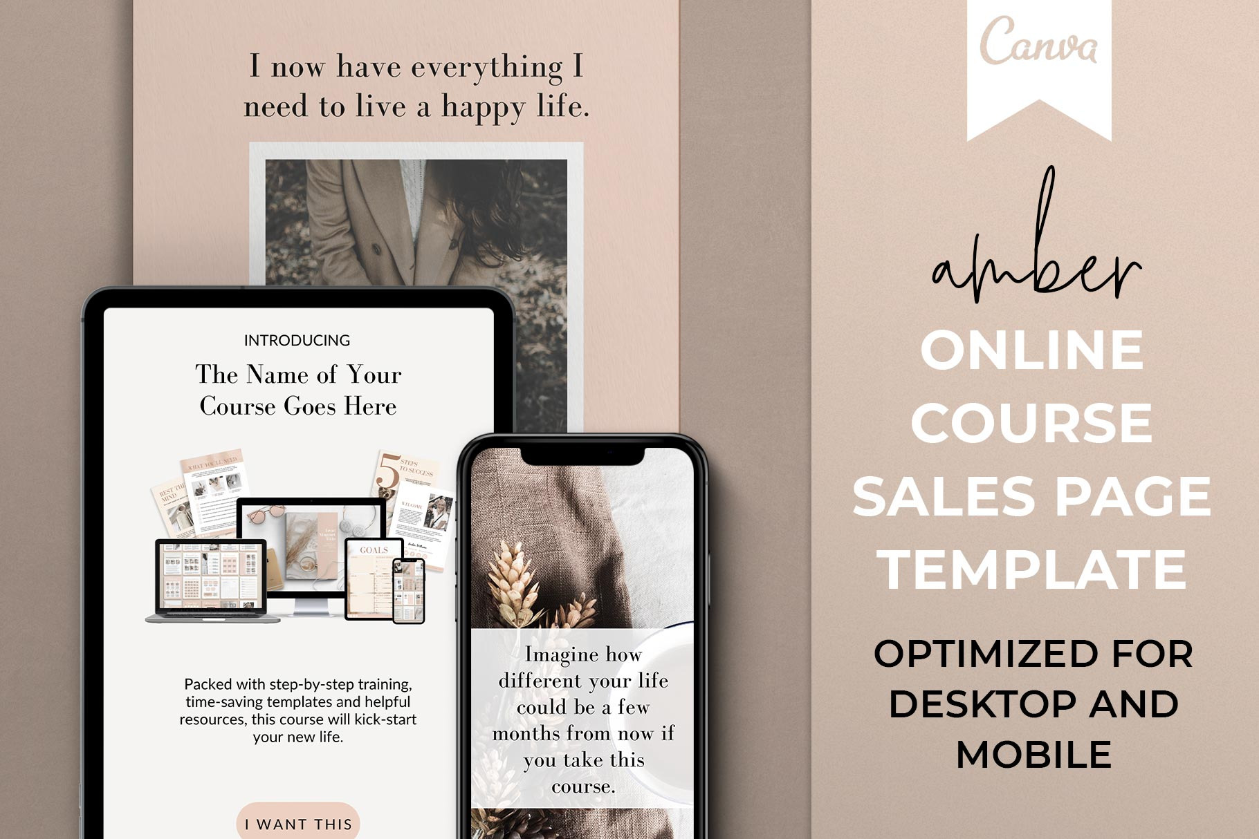 Course Sales Page Canva Template