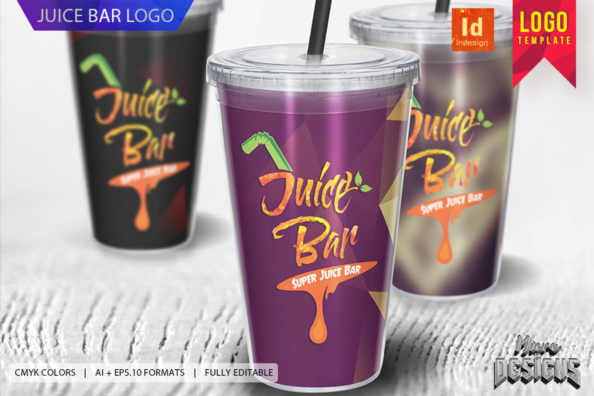 Juice Bar Logo Template, a Branding & Logo Template by Micro Designs (Photo 1 of 2)
