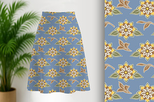 Blue Floral Print Seamless Repeat, a Pattern Graphic by Sharon Schwalbe