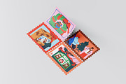 Christmas stamps, post marks set, a Seasonal Illustration by Good Studio (Thumbnail 5 of 6)