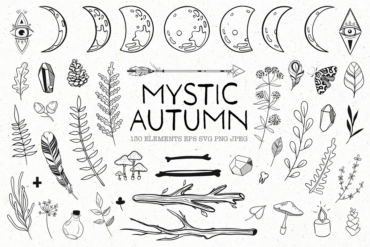 Mystic Autumn doodles and lettering, an Illustration by harmonia_green_art (Photo 1 of 7)