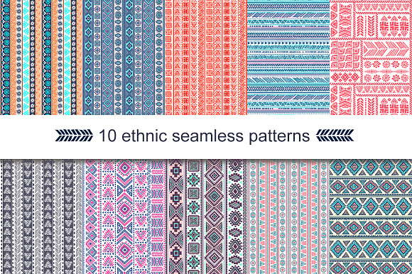 10 Unique Ethnic Seamless Patterns