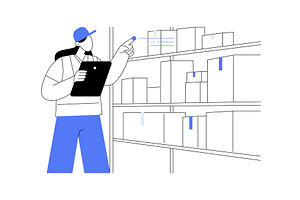 Inventory tracking isolated cartoon, a Technology Illustration by Visual Generation