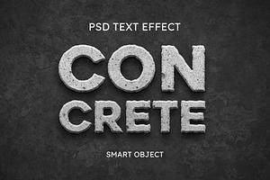 Concrete Text Effect PSD