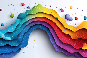 Layered abstract rainbow waves with 3D paper cutout effect and s, a Background Photo by José Manuel Gelpi