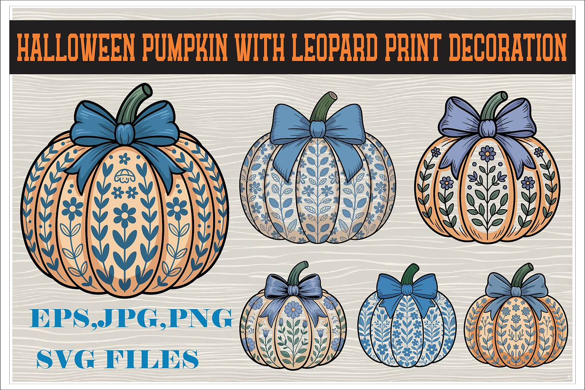 Stylish Pumpkin with Leopard Print, an Illustration by Amazin_art
