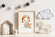 Little Girl and Dog Clipart, an Illustration by CreationArt (Thumbnail 3 of 9)