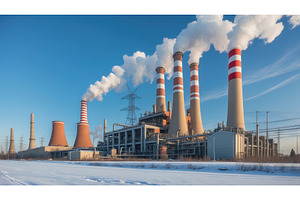 Industrial power plant with tall, an Illustration by tilialucida