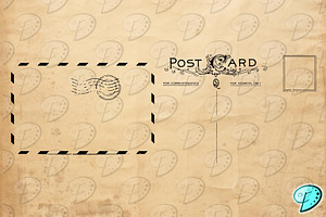 Vintage Postcard Stamp PNGs And SVGs