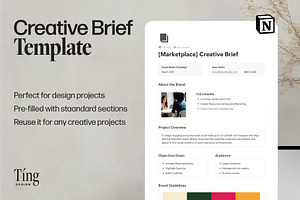 Creative Brief Notion Template, a Templates & Theme by TingDesign Studio
