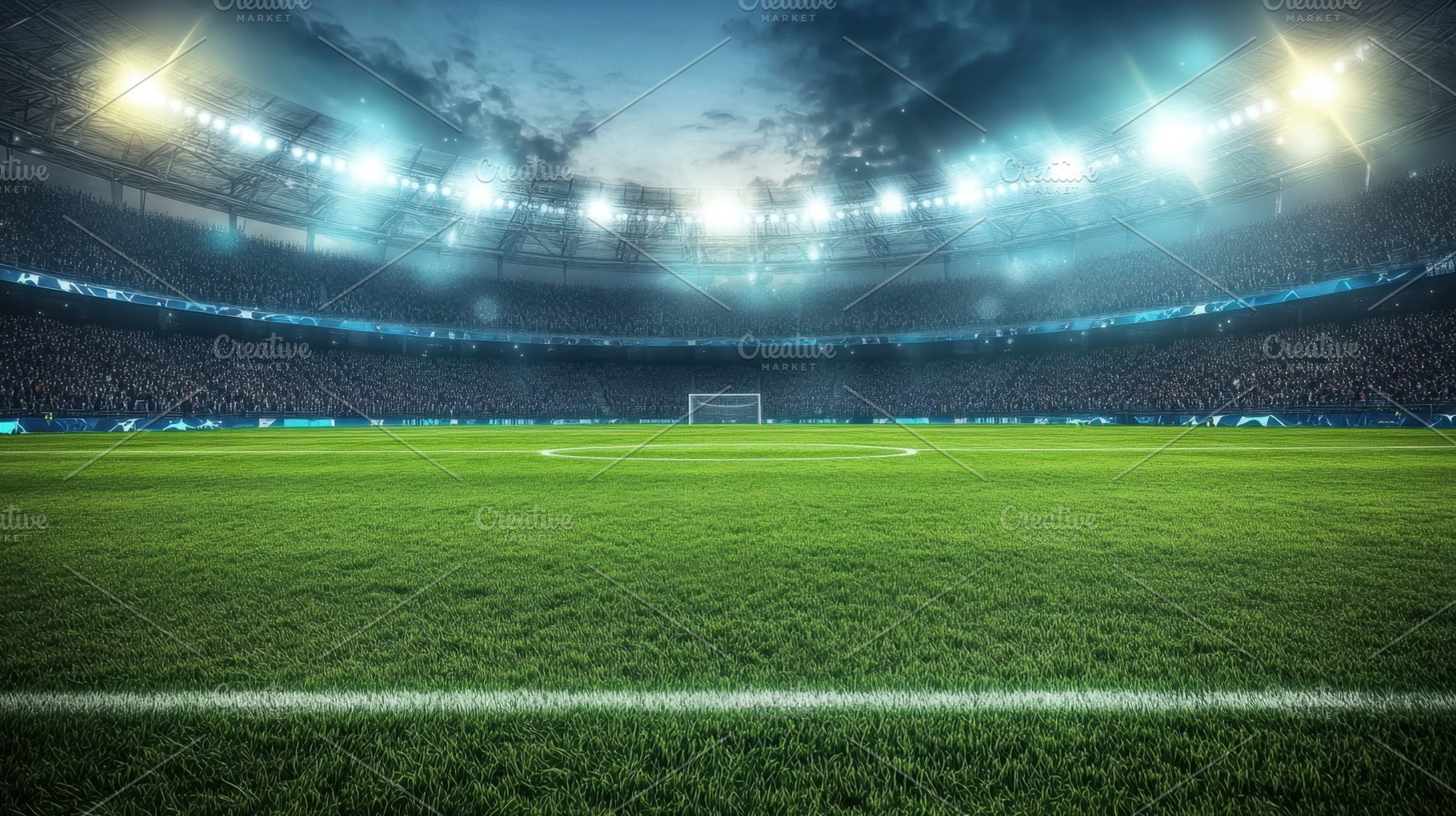 Night soccer match in stadium, a Photo by Beautiful things