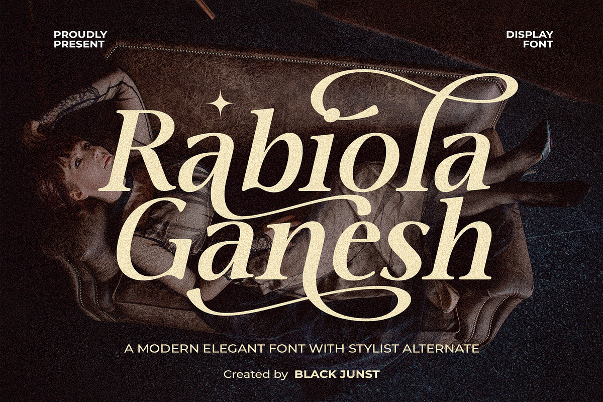 Rabiola Ganesh - Modern Serif, a Serif Font by Black Junst (Photo 1 of 10)