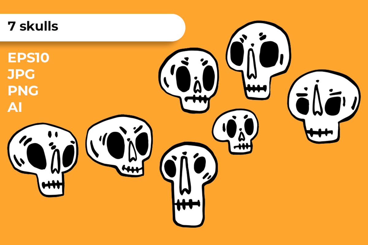 HALLOWEEN SKULLS 10 patterns, a Pattern Graphic by Ja Polina ArtShop (Photo 3 of 7)