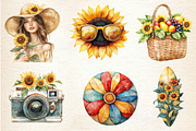 Watercolor Summer Sunflower Clipart, an Illustration by Dream Creation (Thumbnail 4 of 6)