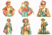 Summer Funny Grandma Clipart, an Illustration by DreamArtGraphic (Thumbnail 6 of 8)