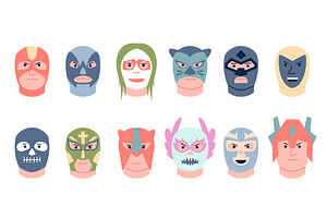 Mexican wrestler masks. Wrestler, a Sport Illustration by LadadikArt