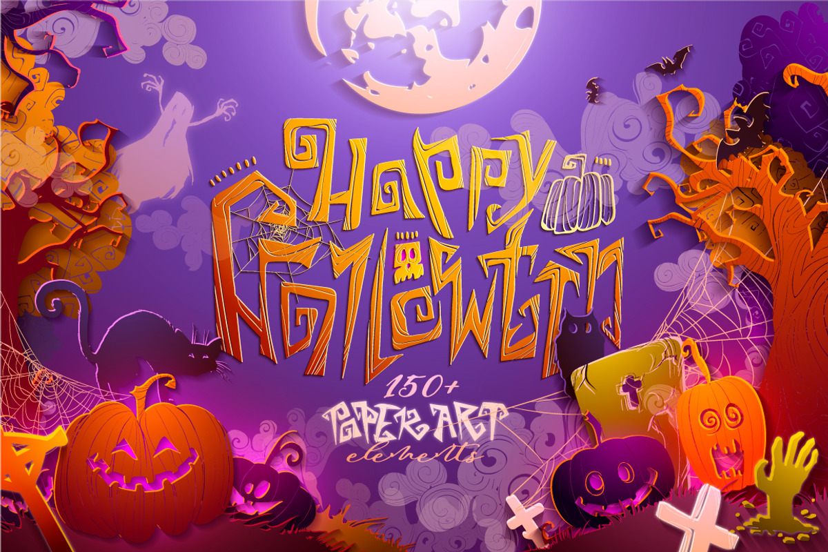 Happy Halloween! - Paper art style, an Illustration by Gluiki (Photo 1 of 8)