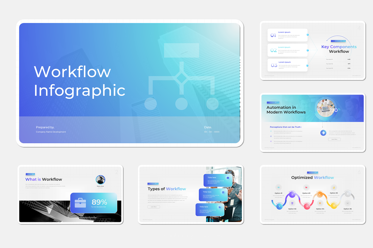 Workflow Infographics PowerPoint, a Presentation Template by Pixslides (Photo 2 of 4)