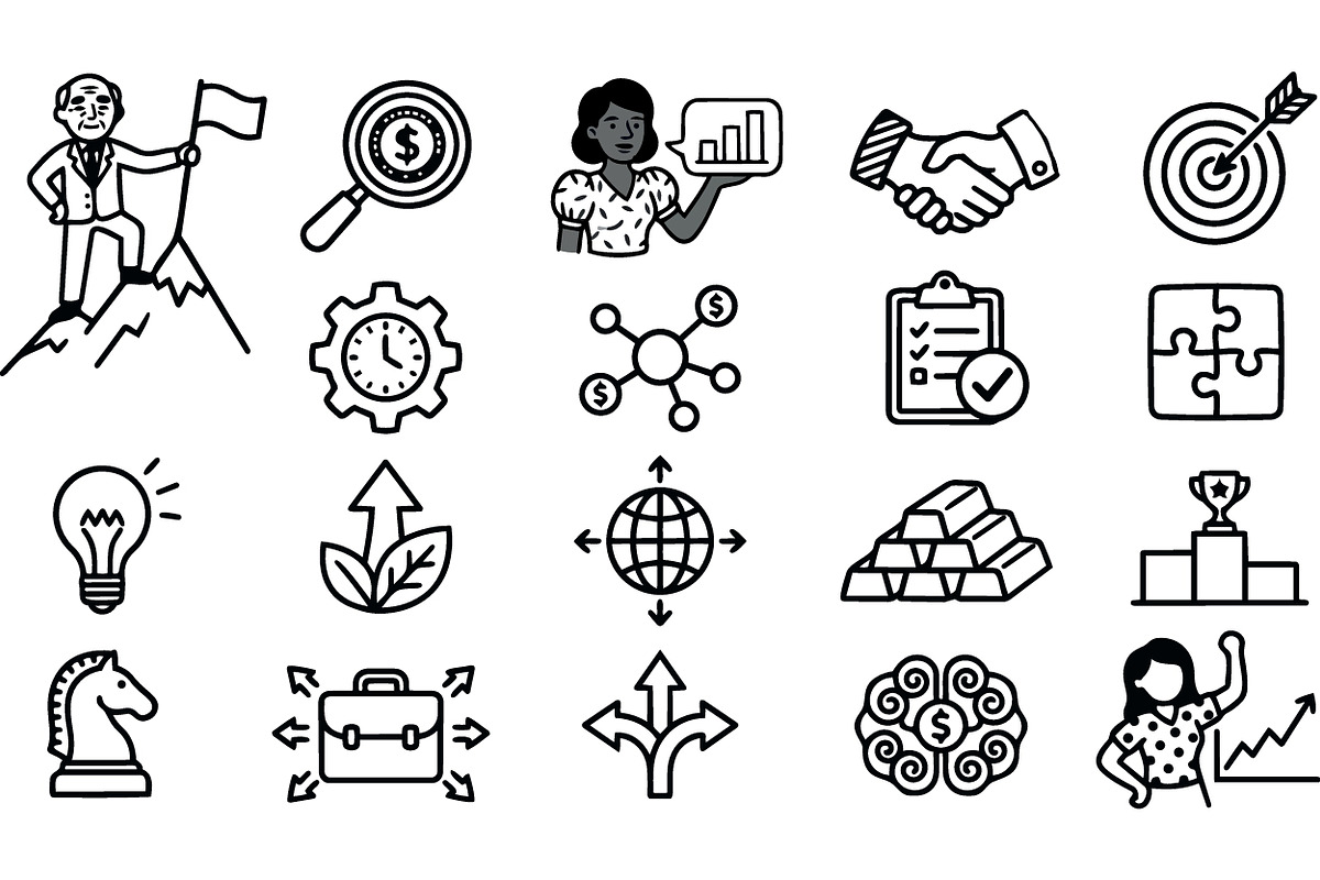 Business Strategy Icon Set, an Illustration by designvectx (Photo 3 of 3)