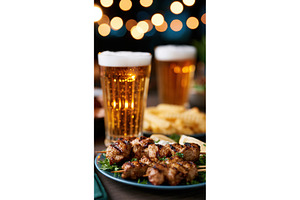 enjoy grilled meat and beers at a, a Food & Drink Photo by Lermont51