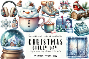 Chilly Christmas Day Clipart, an Illustration by CreationArt