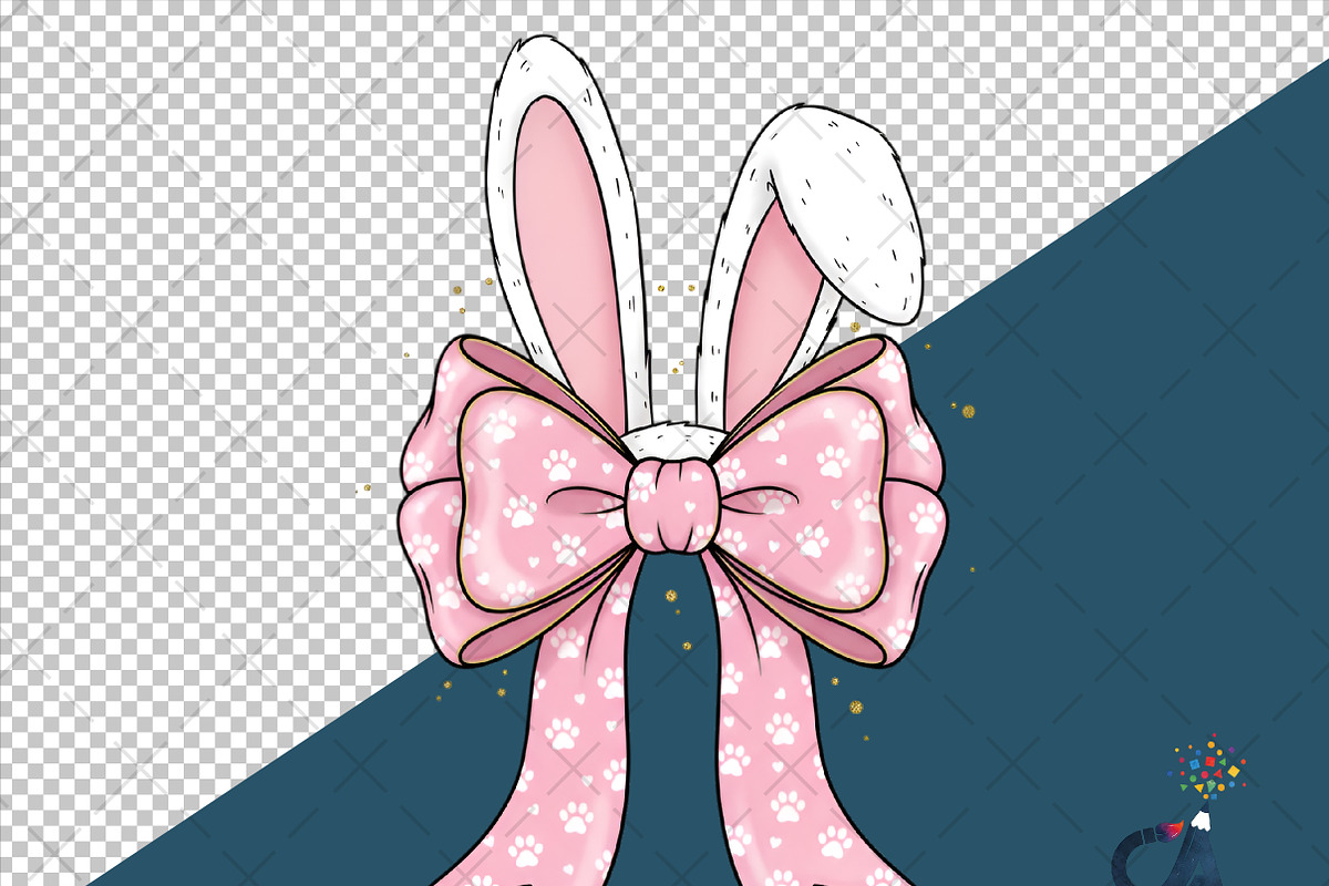 Easter Bunny Ears Bow PNG, an Illustration by Creative Art (Photo 6 of 6)