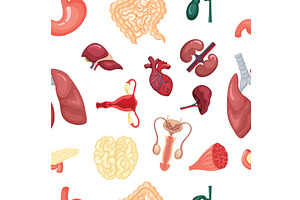 internal organs pattern. brain heart, a Healthcare Illustration by Multigon