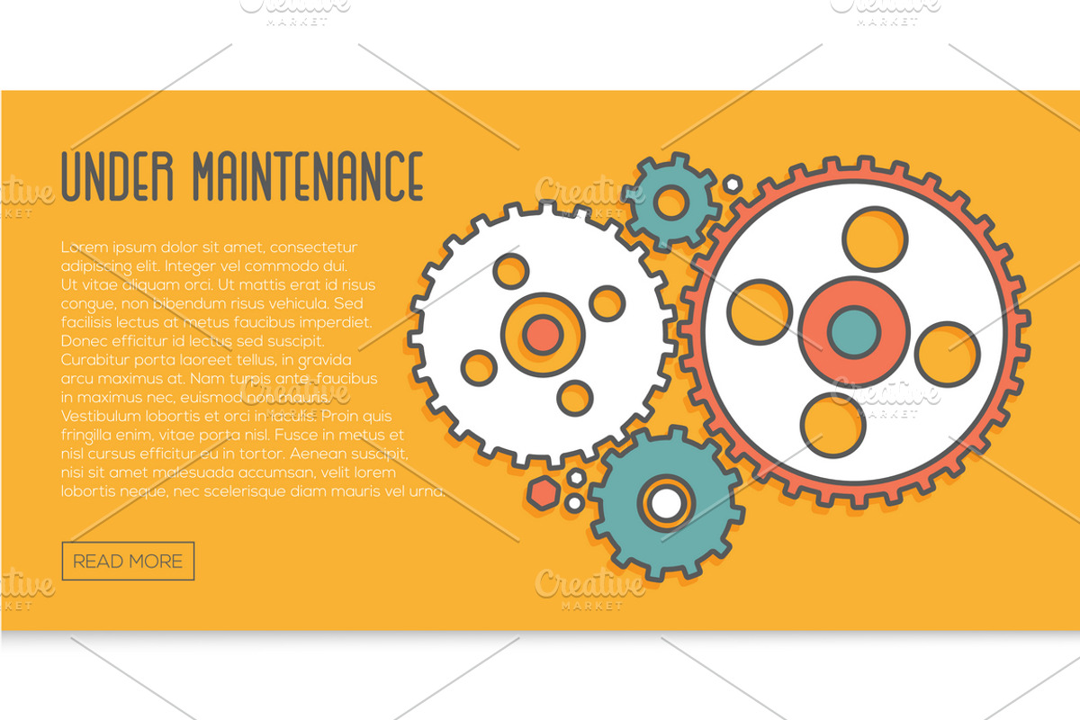 2 Under Maintenance Website Banners, a Templates & Theme by Snitovets (Photo 1 of 2)