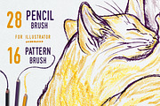 Illustrator Pencil Brushes, a Brush Add-On by ZiziMarket (Thumbnail 1 of 4)
