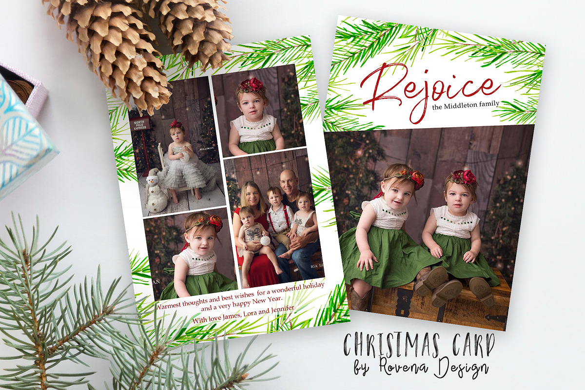 Christmas Card Template, a Card Template by Rovena Design (Photo 2 of 2)