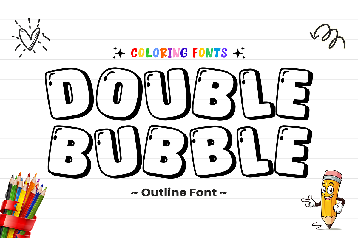 Double Bubble – Playful Bubble, a Sans Serif Font by KiddoGlyphs Studio (Photo 1 of 4)