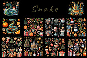 Snake 2025 Watercolor Clipart PNG, a Seasonal Illustration by FITALARTSNEDIGI (Thumbnail 6 of 8)