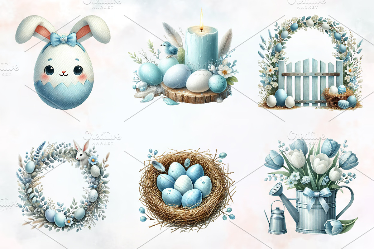 Neutral white Easter clipart, an Illustration by RobertsArt (Photo 7 of 7)