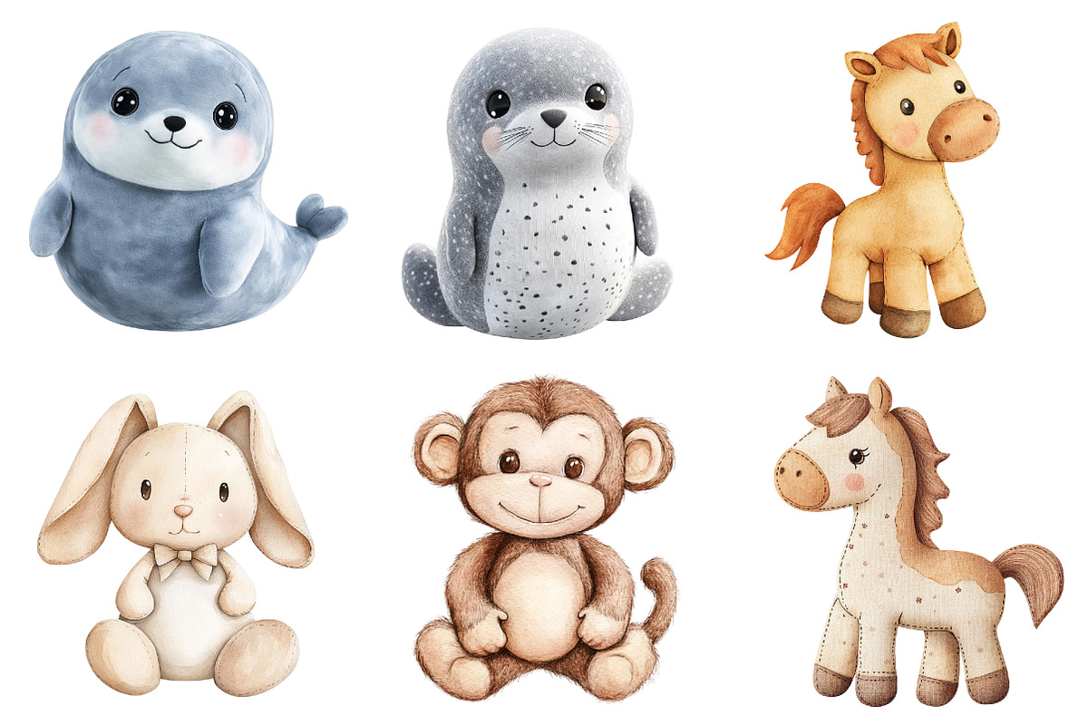 Vintage Knitted Plush Baby Animals, an Illustration by CitraGraphics (Photo 5 of 5)