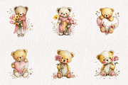Whimsical Spring Teddy Bear Clipart, an Illustration by CreationArt (Thumbnail 4 of 10)