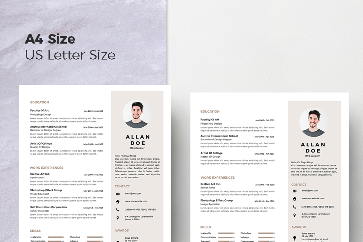 Modern Resume & CV Template, a Resume Template by Hito Graphic (Photo 7 of 8)